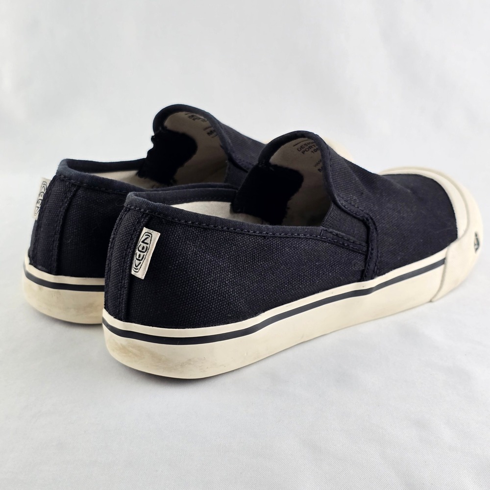 KEEN Men's Black Canvas Slip On Sneakers Reinforced Toe 8 - Picture 14 of 16